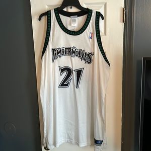 Reebok NBA TIMBERWOLVES Kevin Garnett AUTHENTIC White jersey size 56
